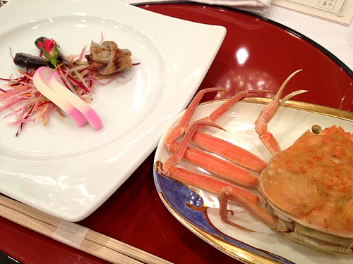 先付けの丹後特産品三品盛り@京都・丹後PRフェアin東京