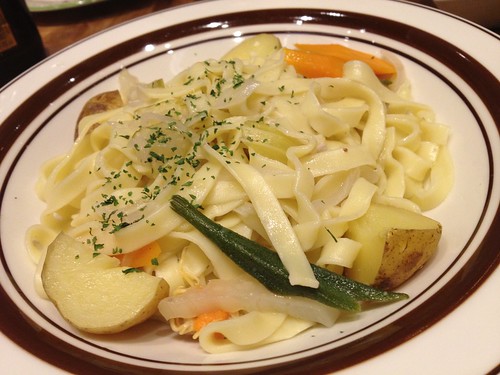 ムール貝のスープで作ってもらったパスタ@ブラッスリーセント・ベルナルデュス