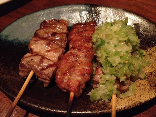 バラ焼き３種盛り（塩・ねぎ塩・スモーク）＠やきとんに焼酎 路地