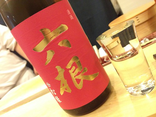 日本酒は六根という青森の地酒から＠鮨処やまだ