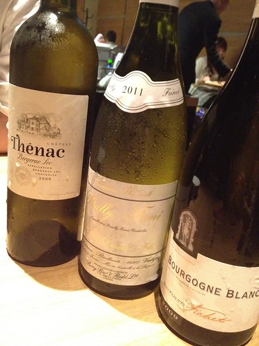 飲み放題なのによい白ワインたちを取り置きしてもらいました＠ダブリュー センガワ