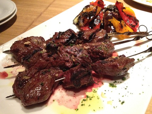 ハラミの串焼きと焼き野菜＠ダブリュー センガワ