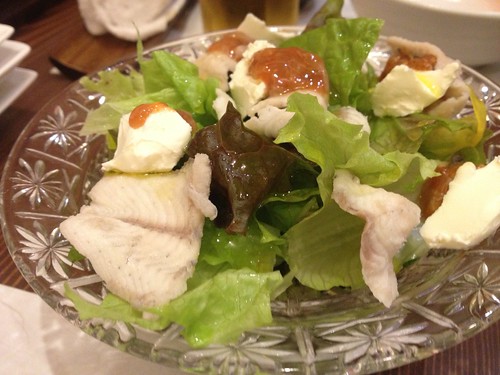 うなぎとクリームチーズと酒盗のサラダ＠のだや