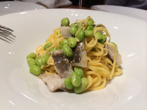 タヤリン 大分道後産ハモと枝豆のソース@kyoya
