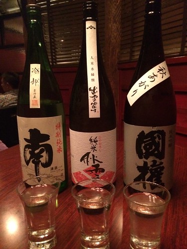 ひやおろしの飲み比べ。国権、出雲富士、南@Omakase 麻布十番