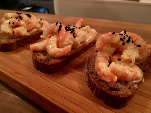 ガザエビのオープンサンド@アトリエフジタ