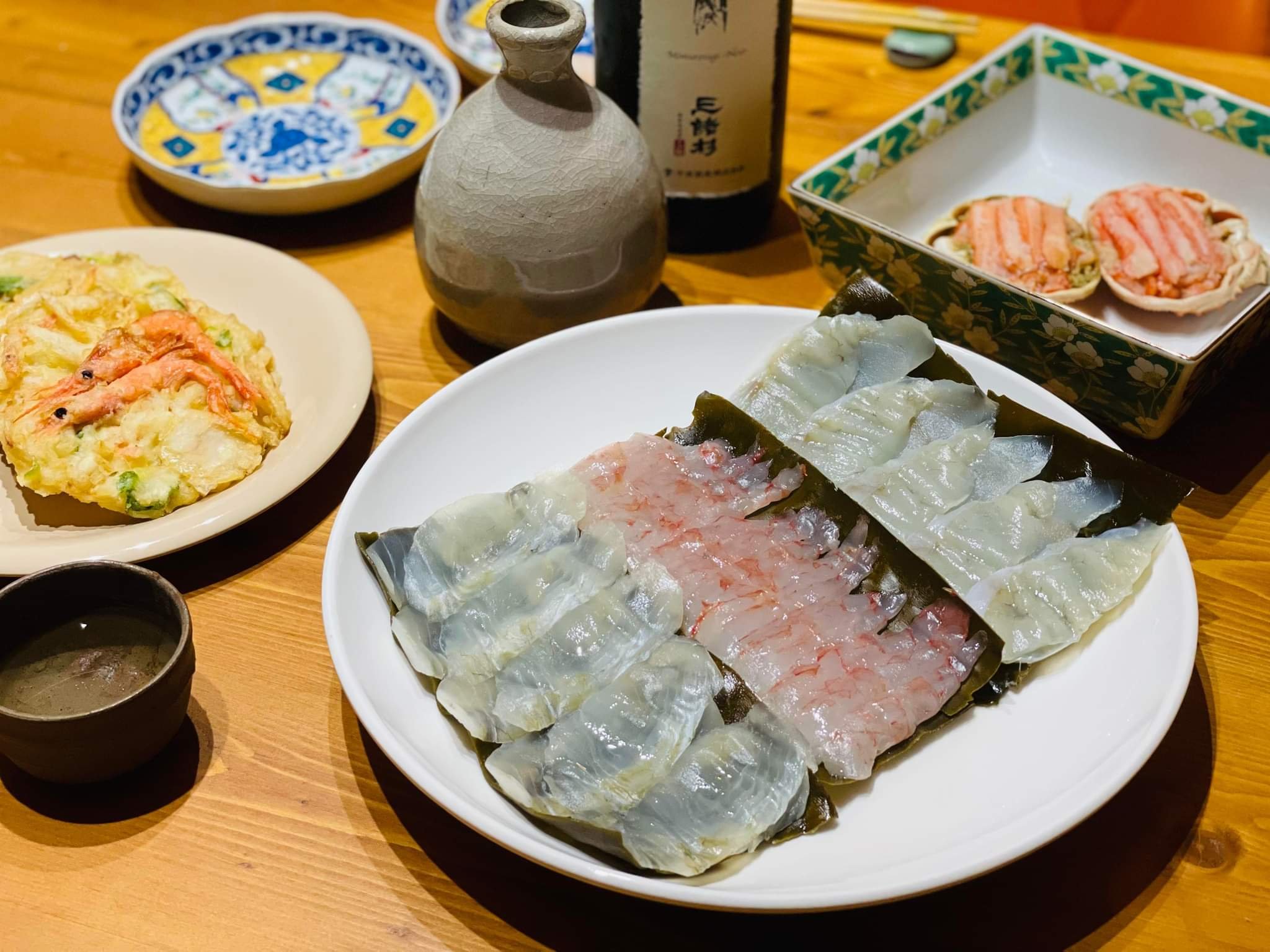 お取り寄せ】金沢ごちそう産＠プロが選ぶ北陸の美味しい魚介でお家居酒屋。（ずわいがに・甘海老、ヒラメ、フグの昆布締め・甘海老白海老のかき揚げ） |  #ルーア・ブランカグルメ